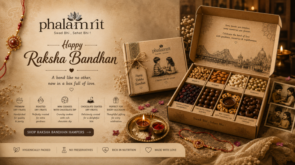 dry fruits hamper for rakhi
raksha bandhan gifts 2026
healthy rakhi gifts
same day rakhi delivery kolkata
preservative free dry fruits kolkata
rakhi gift for brother / sister